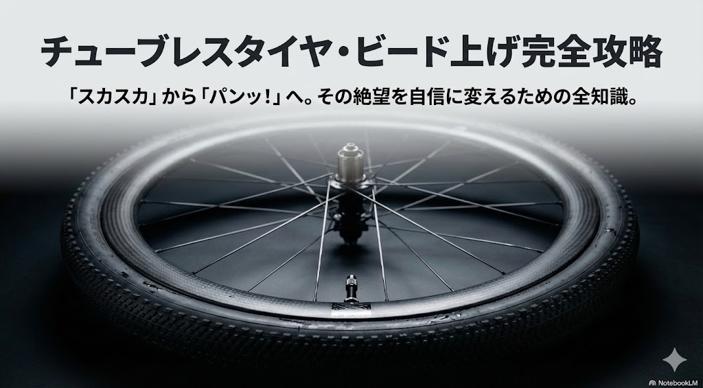 チューブレスタイヤのビード上げを成功させるための攻略ガイド表紙。