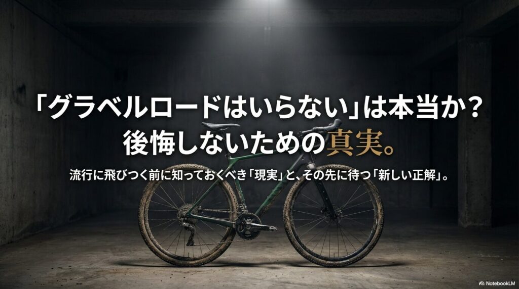 グラベルロードバイクの購入を後悔しないための、現実と新しい正解を提示するタイトル画像