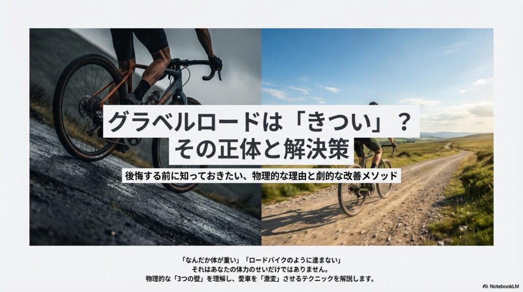 グラベルロードは「きつい」?その正体と解決策を解説する記事のメインビジュアル。